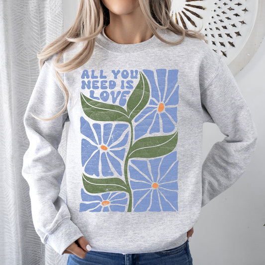 All You Need Is Love, Retro Flowers Sweatshirt