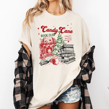 Candy Cane Book Club, Christmas, Reading, Winter, Santa, Xmas Tshirt Comfort Colors T-Shirt