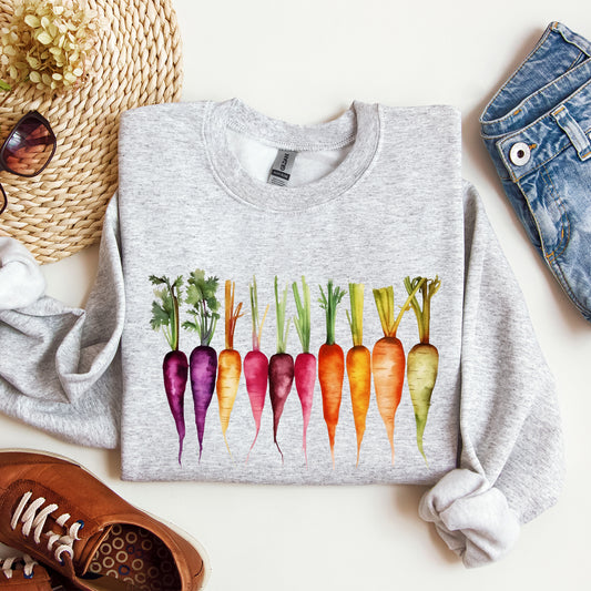Carrots, Watercolor Vegetables, Gardening Sweatshirt