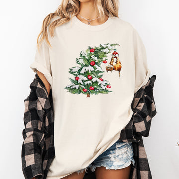 Cat Christmas Tree, Funny, Naughty, Winter, Santa, Snow, Xmas Tshirt Comfort Colors T-Shirt