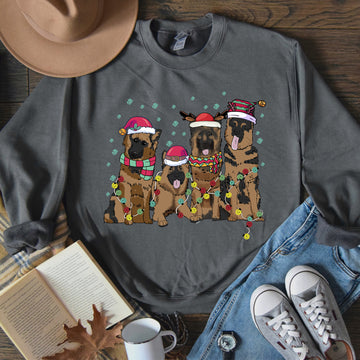Christmas Dogs, German, Shepherd, Dog Lovers, Santa, Pet Sweatshirt