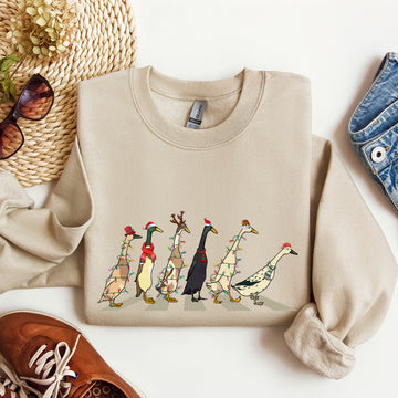 Christmas Ducks, Duck Lovers, Santa, Farm Life Sweatshirt