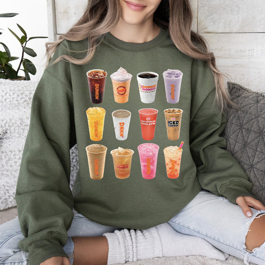 Dunkin, Coffee, Photo Grid Sweatshirt, Trend