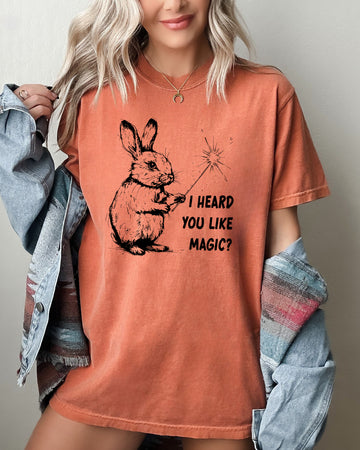 I Heard You Like Magic, Rabbit, Wand, Funny, Music, Crude, Sexy, Vulgar Shirt Comfort Colors T-Shirt
