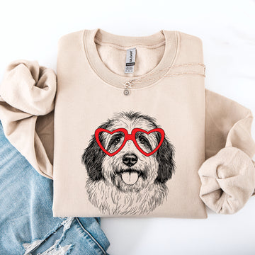 English Sheepdog, Pet, Dog Breed, Valentine's Sweatshirt