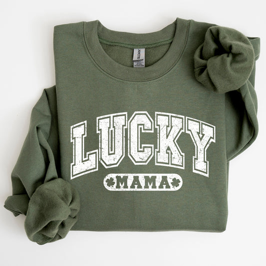 Lucky Mama, Retro, St Patrick's Day Sweatshirt
