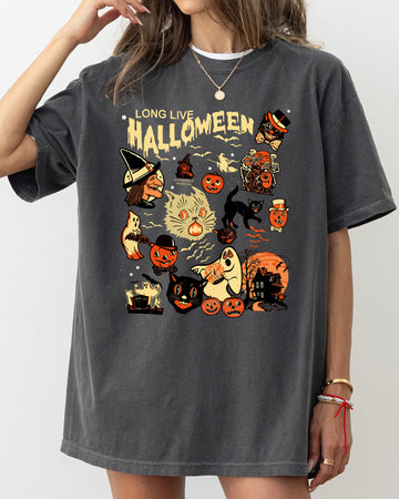 Long Live Halloween, Pumpkin, Spooky, Skeleton, Funny, Witch, Aesthetic, Meme, Halloween, Costume, Tshirt Comfort Colors T-Shirt