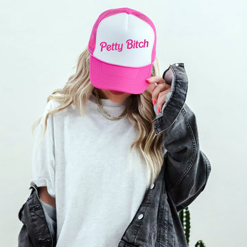 Petty Bitch, Funny, Sassy, Bright Pink Snapback Trucker Hat