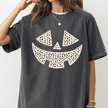 Polka Dot Jack-O-Lantern, Dalmatian, Pumpkin, Cute, Halloween, Spooky, Trick Or Treat Costume, Witch Shirt Comfort Colors T-Shirt