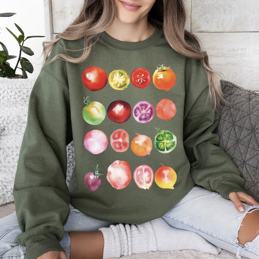 Ripe Tomato Print, Garden Fresh Sweatshirt
