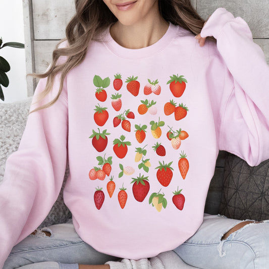Sweet Strawberry Delight, Juicy Fruit, Berry Sweatshirt