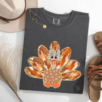Thanksgiving Turkey, Orange, Cute, Painted, Autumn, Fall Tshirt Comfort Colors T-Shirt