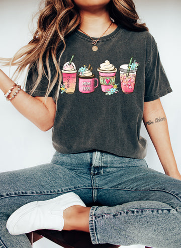 Mom Fuel Coffee Drink Lover Comfort Colors Tshirt