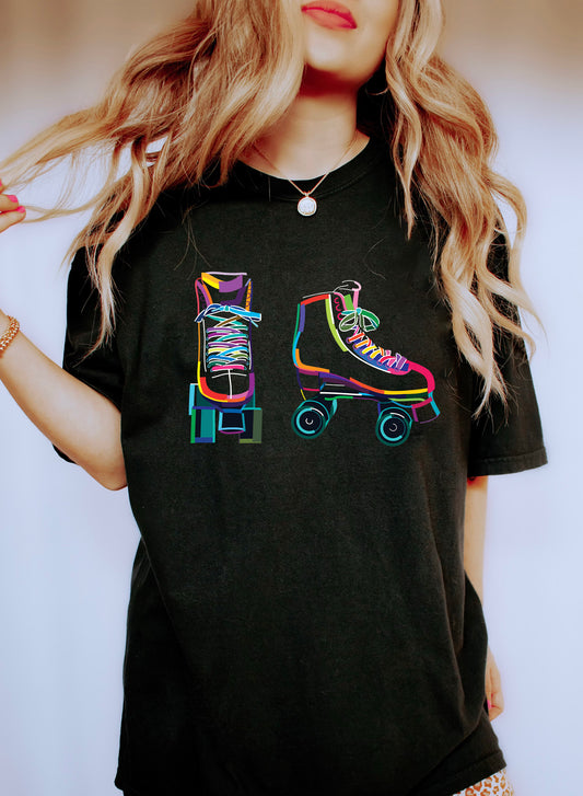 Colored Roller Skates Comfort Colors Tshirt