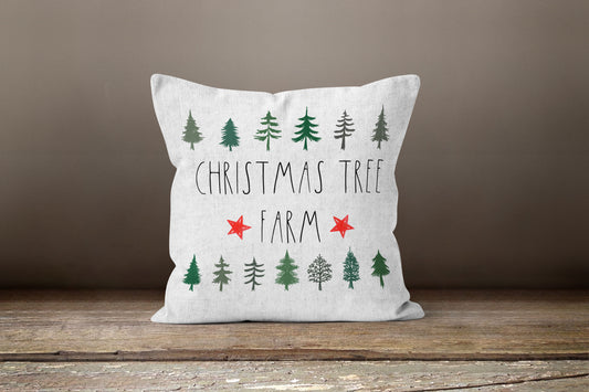 Christmas Tree Farm, Pillow Cover, Festive Holiday Decorative Throw Cushion Case