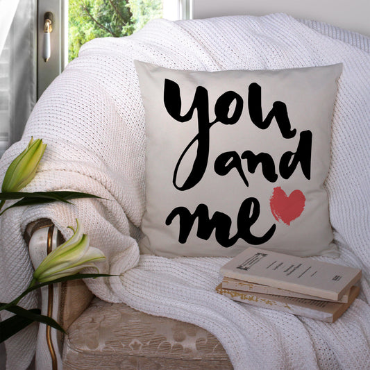 You And Me Pink Heart -  Pillow Cover
