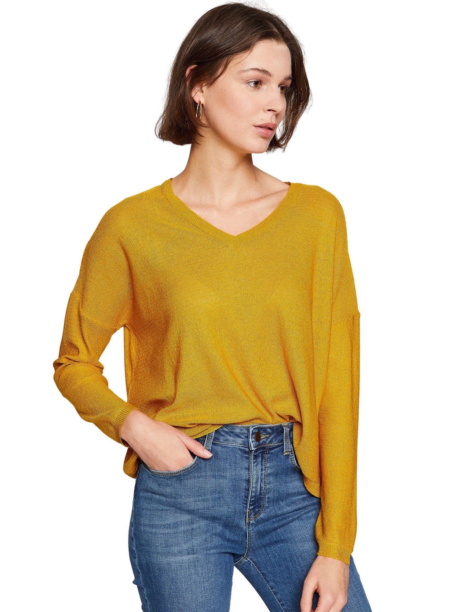 Mustard v neck jumper hotsell