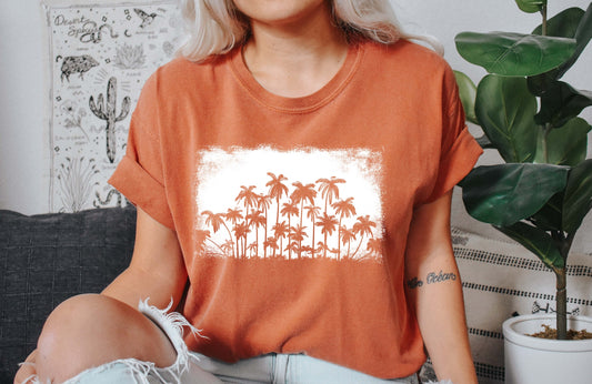 Vintage Nature Palm Trees Silhouette Comfort Colors Tshirt
