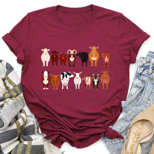 Cow Lovers Super Soft Tees, Farm Animal Shirts, Illustration, Breeds