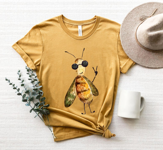 Funny Bee T-shirt, Watercolor Animal Lover, Nature, Fun Shirt