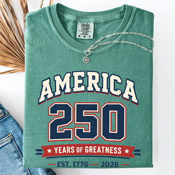 250 Years Of Greatness We The People Bow And Ribbon Tribute A Patriotic Celebration Comfort Colors Tee