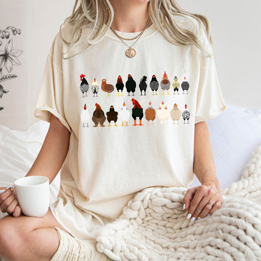 Chicken Lovers Comfort Color Tees, Farm Animal Shirts, Illustration, Breeds, Pet