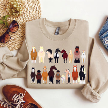 Horse Breeds Farm Animal Lover Sweatshirt