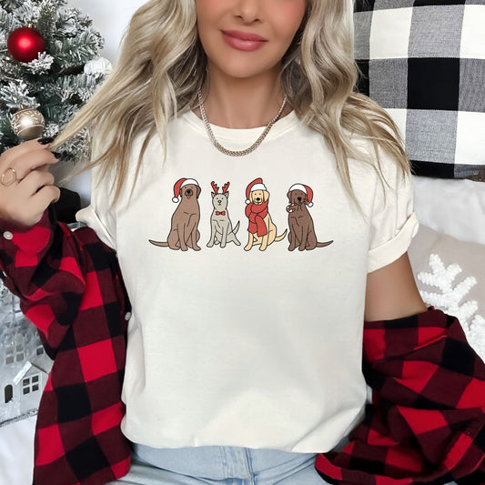 EXAMPLE: Adorable Christmas Dogs, Reindeer, Santa, Retro, Super Soft Tshirt