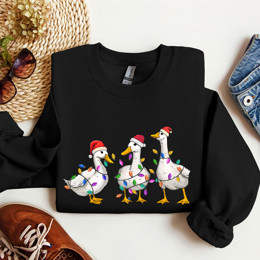 Adorable Christmas Ducks, Santa, Farmlife Sweatshirt