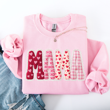 Adorable Mama, Patterned Valentine's Day, Hearts, Love Sweatshirt