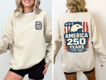 America 250 Years, Eagle, Patriotic, Flag, USA, America Sweatshirt