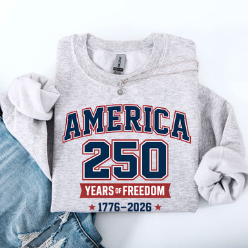 America, 250 Years of Freedom, Varsity, USA, Patriotic Sweatshirt