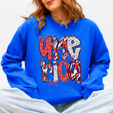 America, Ribbons and Bows, Patterns, Red White and Blue, USA Sweatshirt
