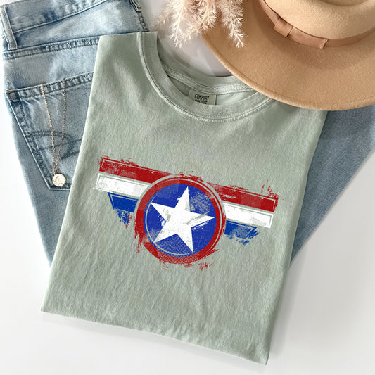 America, Super Hero, Flag, Patriotic, 4th of July Tshirt