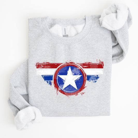 America, Super Hero, Flag, Patriotic, 4th of July Sweatshirt