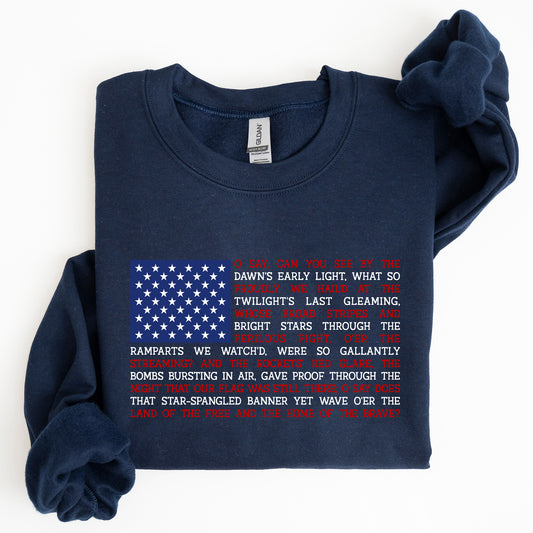 American Flag, Anthem, Patriotic, 4th of July Sweatshirt