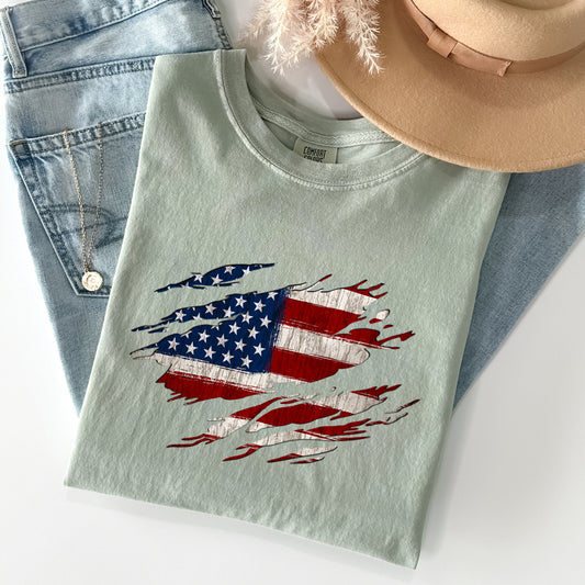 American Flag, Patriotic, 4th of July Comfort Colors Tshirt