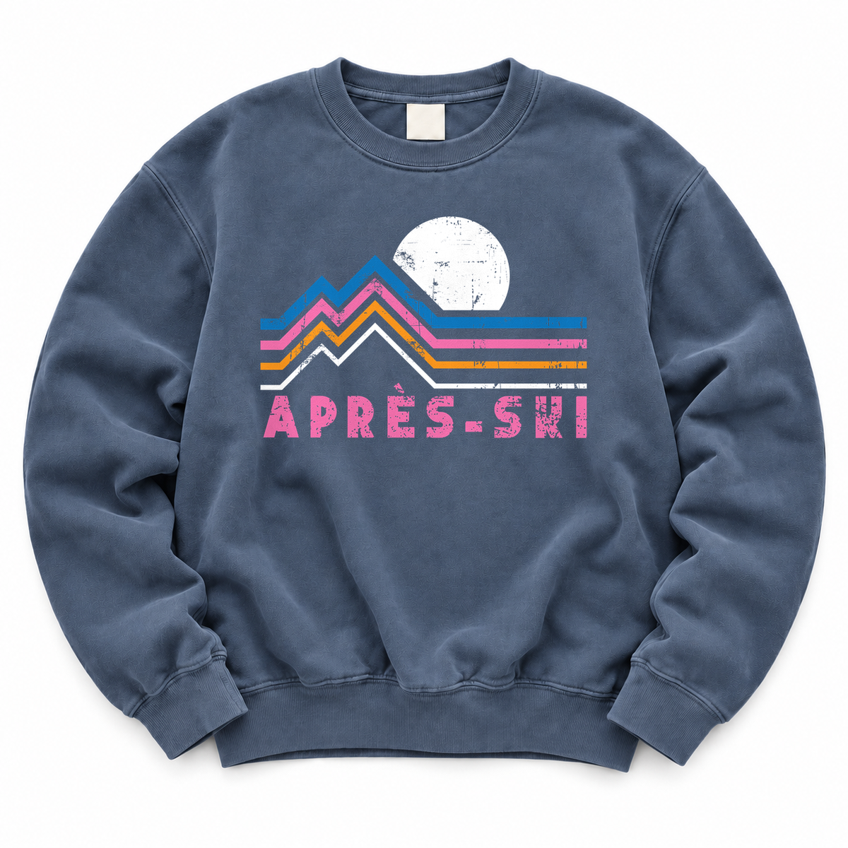 Après-Ski Mountains graphic on Comfort Colors 1566 in Denim
