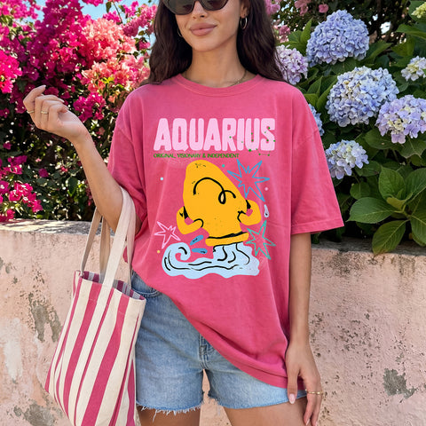 Colorful Zodiac Signs Comfort Colors Tshirt, Horoscope Vibes, Astrology, Aquarius, Aries, Cancer, Capricorn, Gemini, Leo, Libra, Pisces, Sagittarius, Scorpio, Taurus, Virgo, Gift, Trendy T-Shirt