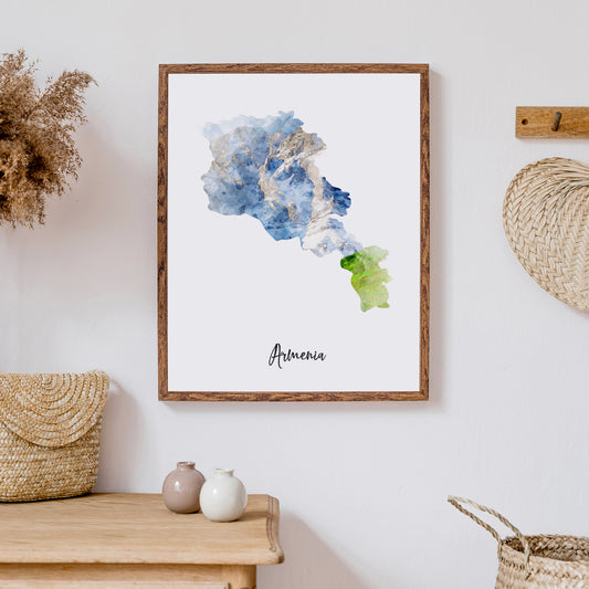 Armenia Watercolor Map