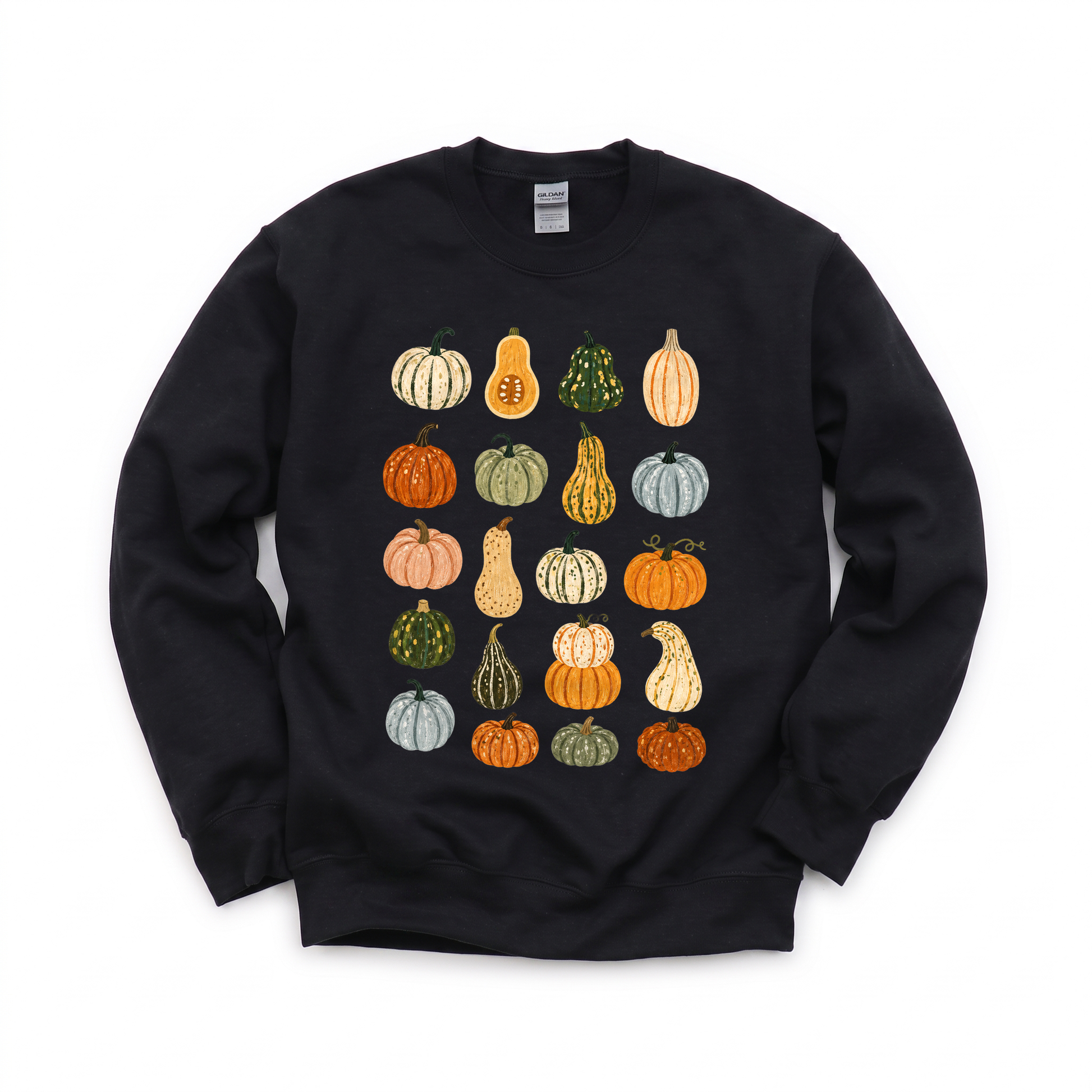 Assorted Gourds graphic on Gildan 18000 in Black