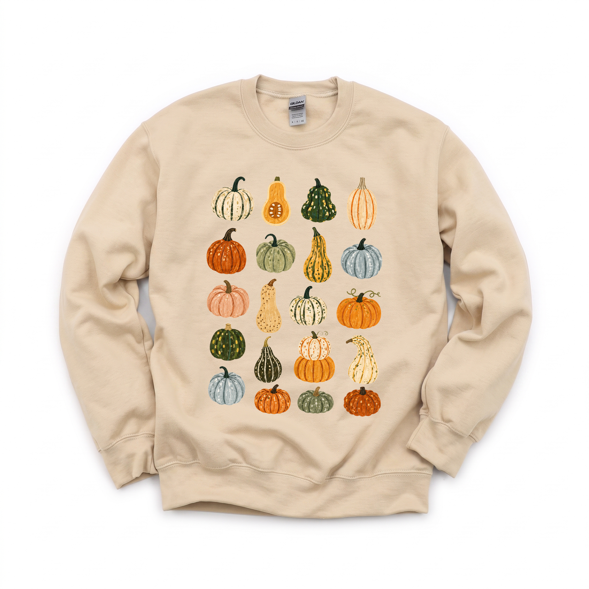 Assorted Gourds graphic on Gildan 18000 in Sand