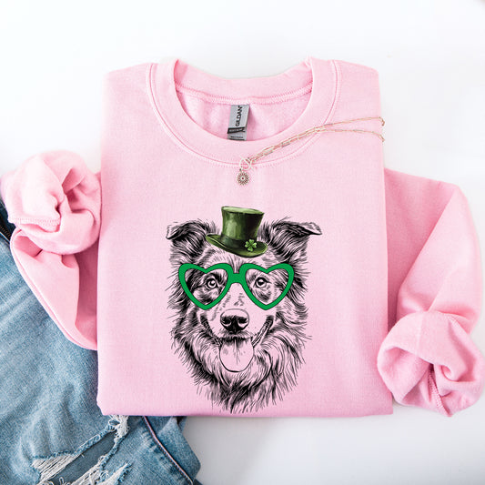 Australian Shepherd, Adorable Dog, St Patrick's Day, Lucky, Irish Sweatshirt