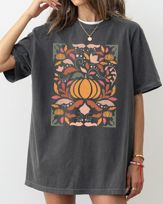 Autumn Folk Art Pumpkins, Simplicity, Fall, Thanksgiving, Halloween Shirt