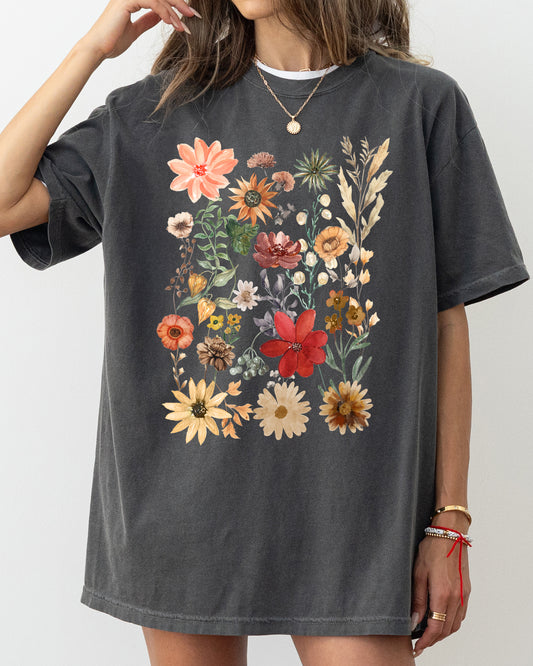 Autumn Pressed Flowers, Beautiful, Nature, Leaves, Botanical, Fall Shirt