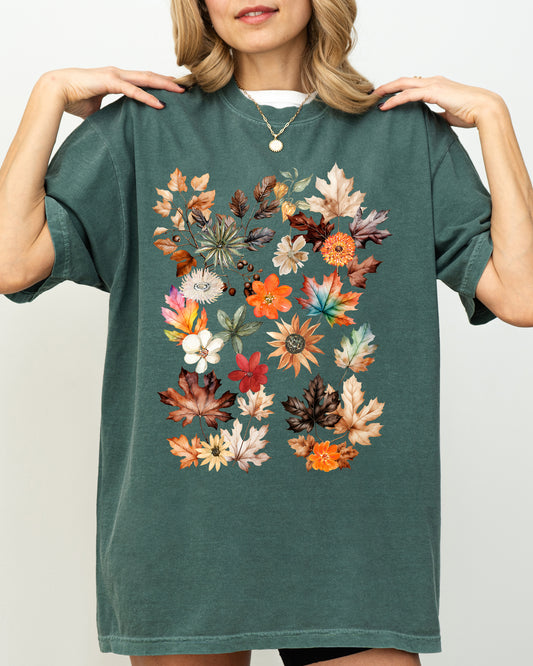 Autumn Pressed Leaves, Beautiful, Nature, Flowers, Botanical, Fall Shirt