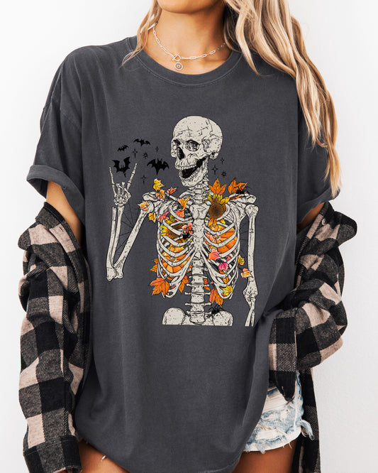 Autumn Skeleton, Funny, Bats, Halloween, Fall, Funny Shirt