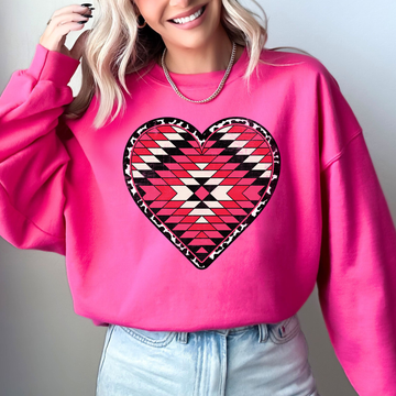 Aztec Cowboy Heart, Western, Valentine's Day Sweatshirt