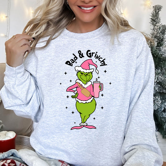 Bad & Grinchy, Bougie, Funny, Christmas Sweatshirt