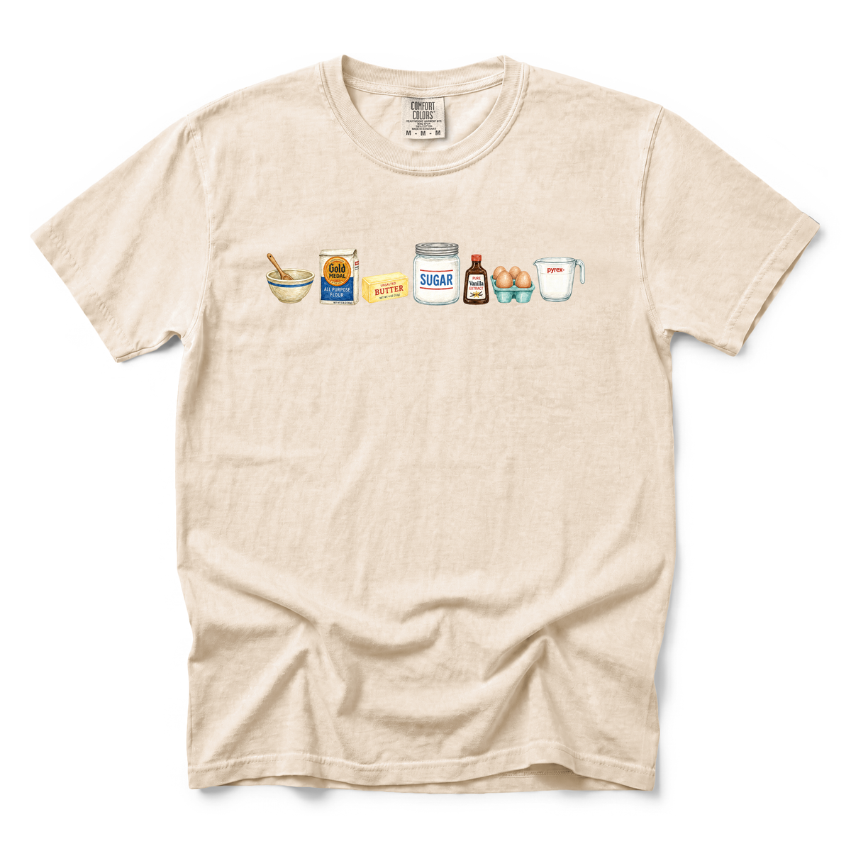 Baking Ingredients graphic on Comfort Colors 1717 in Ivory